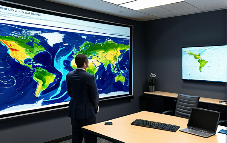 Climate Risk Quantification**
"An actuary, fully clothed in professional business attire, is presenting a complex climate model visualization on a large screen to colleagues in a modern office. The visualization shows hurricane paths and sea level rise projections impacting coastal cities. Safe for work, appropriate content, perfect anatomy, natural proportions, well-formed hands, family-friendly, professional, high-quality rendering, detailed, realistic."
**