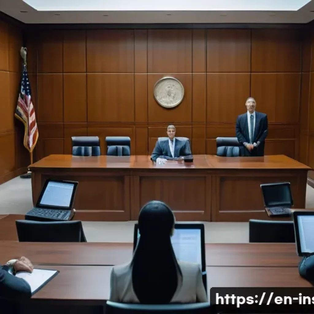 보험계리사와 보험 소송 사례 - A professional courtroom scene featuring an actuary expert testifying before a judge and jury, with ...