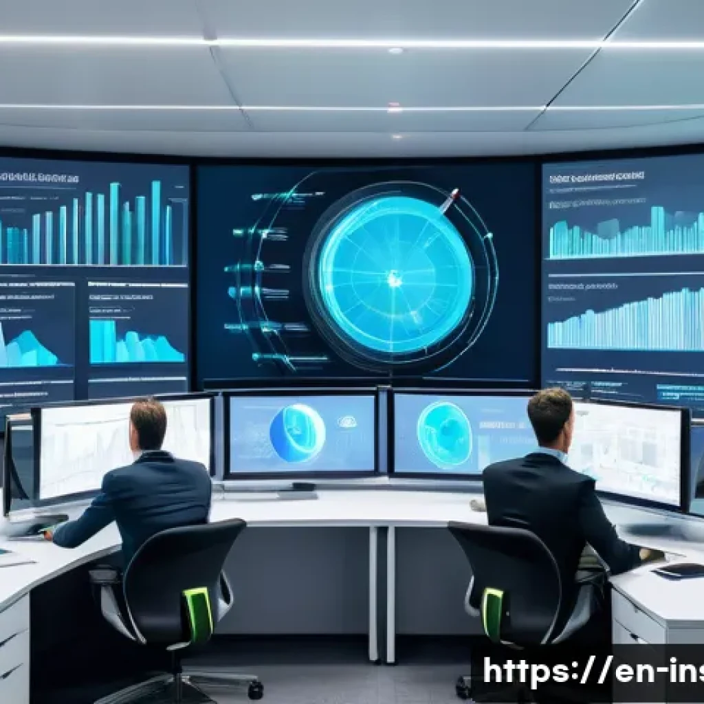 보험계리사와 보험사 경쟁력 강화 - A modern insurance office environment showing a diverse team of actuaries and data scientists collab...