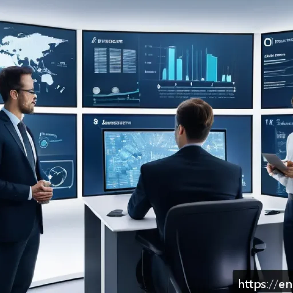 보험계리사와 제휴 보험상품 개발 - A futuristic insurance office scene showing a diverse group of actuaries and data scientists collabo...