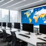 Home 19 보험계리사와 실습 케이스 분석 - A modern insurance analytics office environment featuring a diverse team of professionals collaborat...