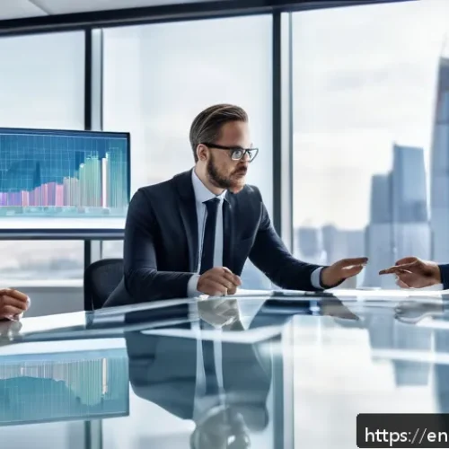 Home 30 보험계리사와 IFRS 17 - A modern corporate office scene featuring a diverse group of financial risk specialists collaboratin...