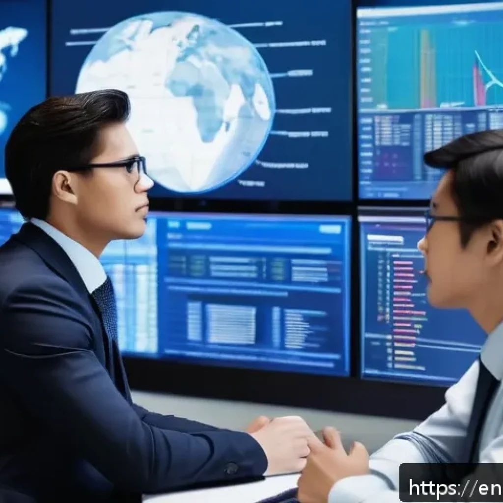 보험계리사와 수익성 개선 사례 - A high-tech financial analyst office with large digital screens displaying real-time big data stream...